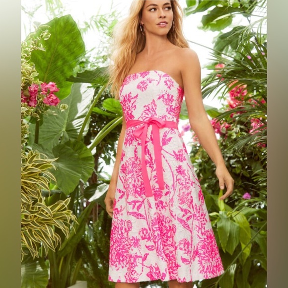 Lilly Pulitzer Dresses & Skirts - Lilly Pulitzer Sienna Strapless Dress Resort White Caliente Size 6